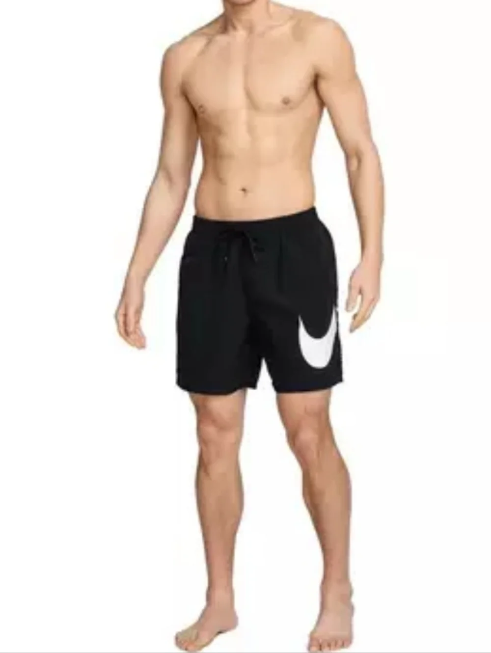Nike Swim Volley Shorts 7 inch Inseam Men's Size S Pockets Built in Brief Black